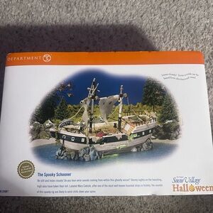 Department 56 Halloween Ship Decor with Black and White Accents